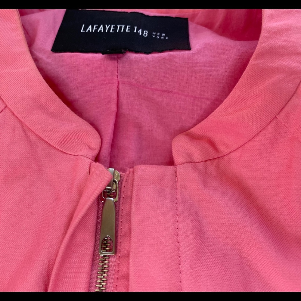 LAFAYETTE 148 New York BARBIE Pink zip front jacket, size 12, EUC - Picture 6 of 12